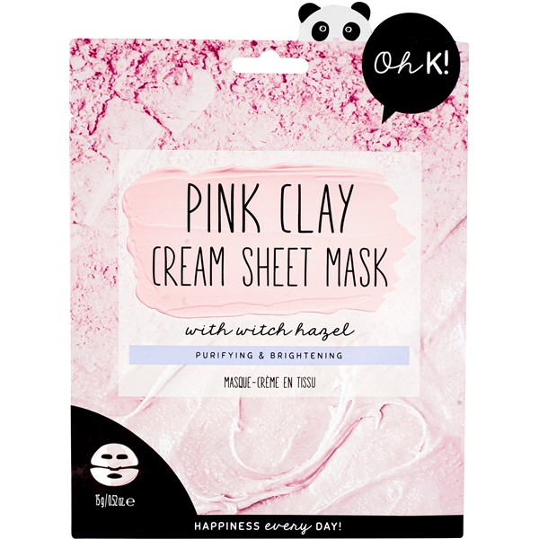 Oh K! Pink Clay Cream Sheet Mask with Witch Hazel
