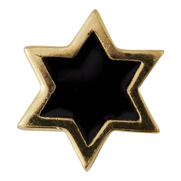 Design Letters Enamel Star Charm Gold Black