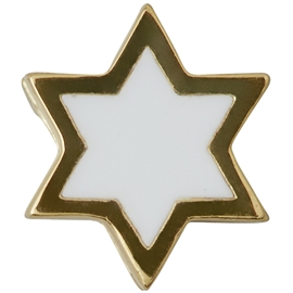 Design Letters Enamel Star Charm Gold White