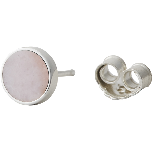 Design Letters Earring Stud Pink Opal Silver