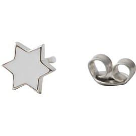 Design Letters Earring Stud Enamel Star Silver