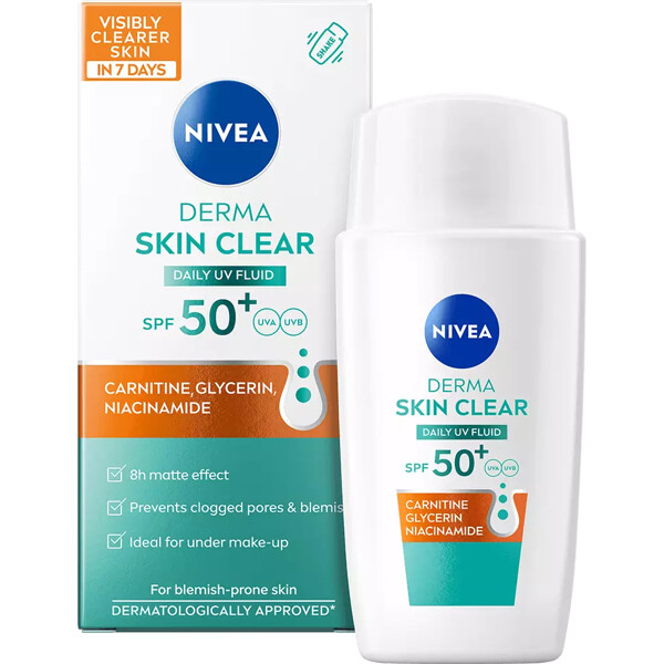 Nivea Derma Skin Clear Daily Uv Fluid Spf 50+