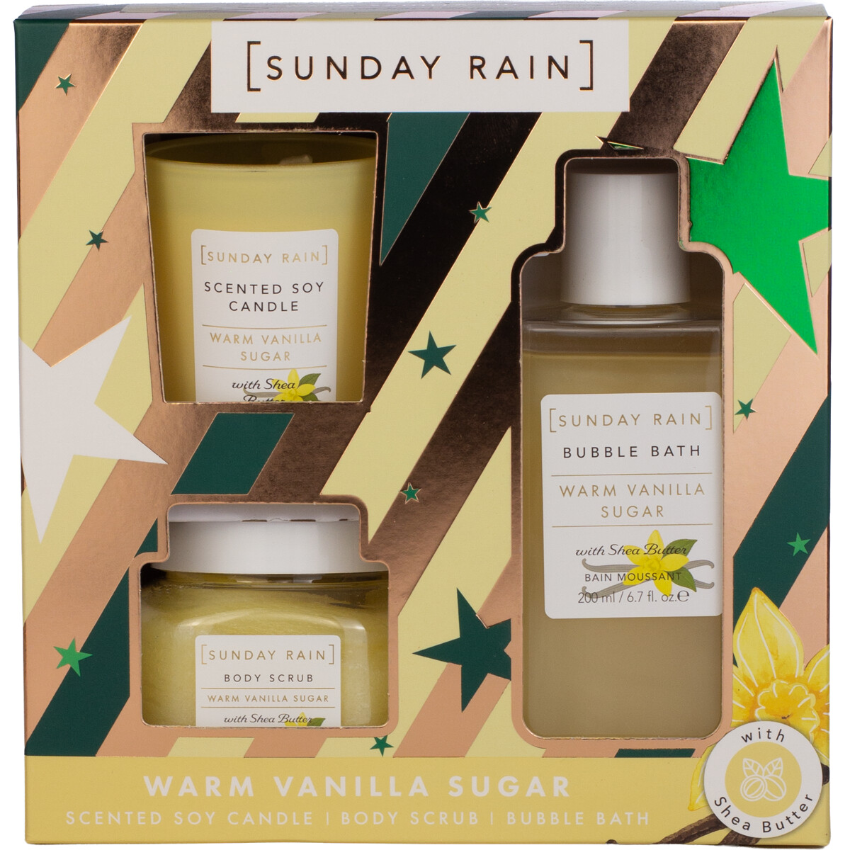 Sunday Rain Warm Vanilla Sugar Bath Trio